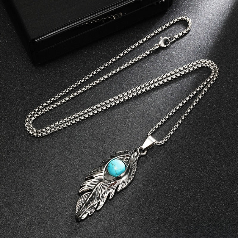 Wholesale Feather Evil Eye Necklace ACC-NE-Yuj003