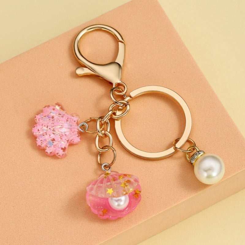 Wholesale Acrylic Pearl Shell Keychain ACC-KC-RongRui036