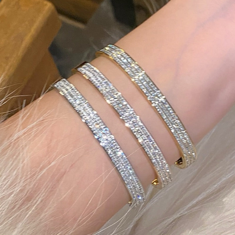 Wholesale Light Luxury Full Diamond Titanium Steel Bracelet ACC-BT-XKL003