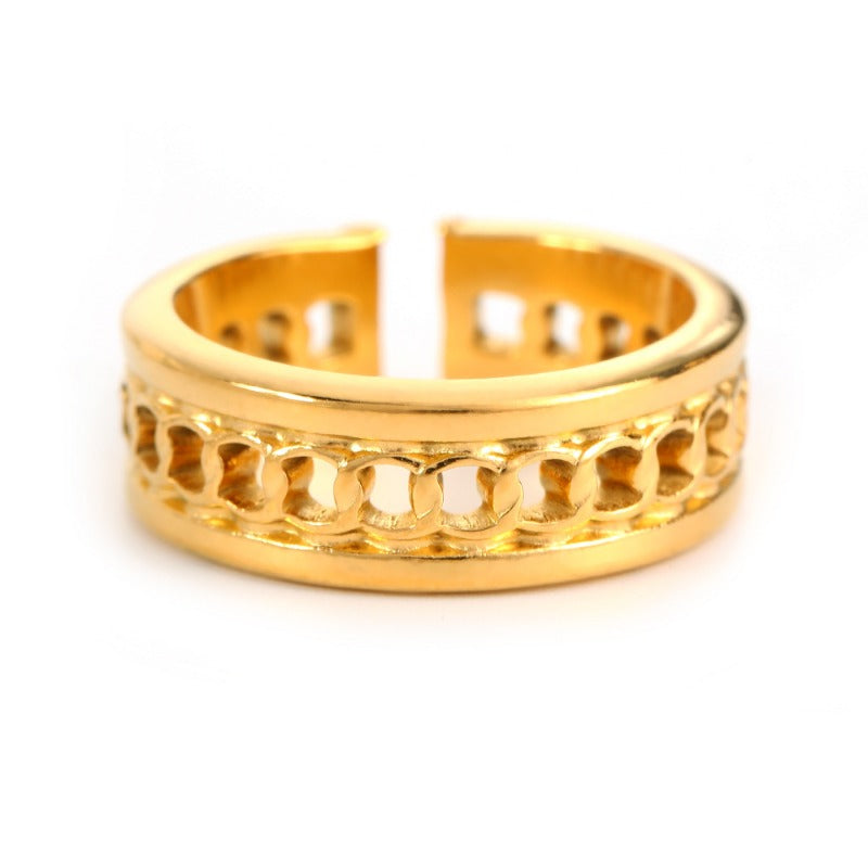 Wholesale Stainless Steel  Irregular Ring Line Ring Hollow Rings  ACC-RS-TaiMei006