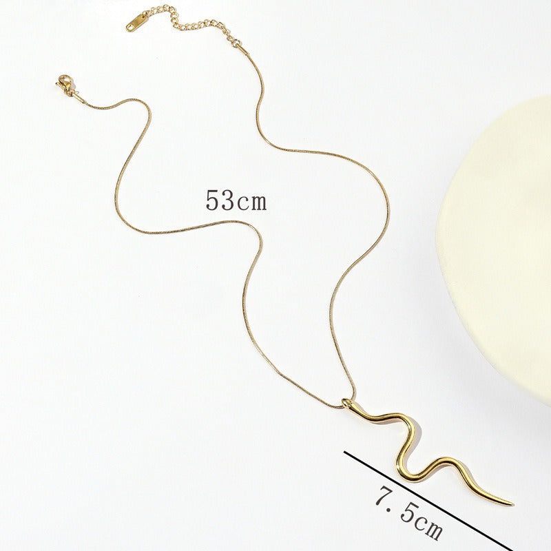 Wholesale Stainless Steel Fashion Oil Pressure Snake Necklaces ACC-NE-WangG001