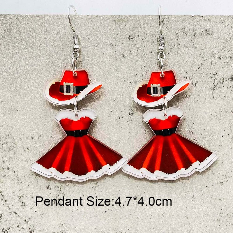 Wholesale Christmas Cute Princess Dress Acrylic Earrings ACC-ES-ChenY095