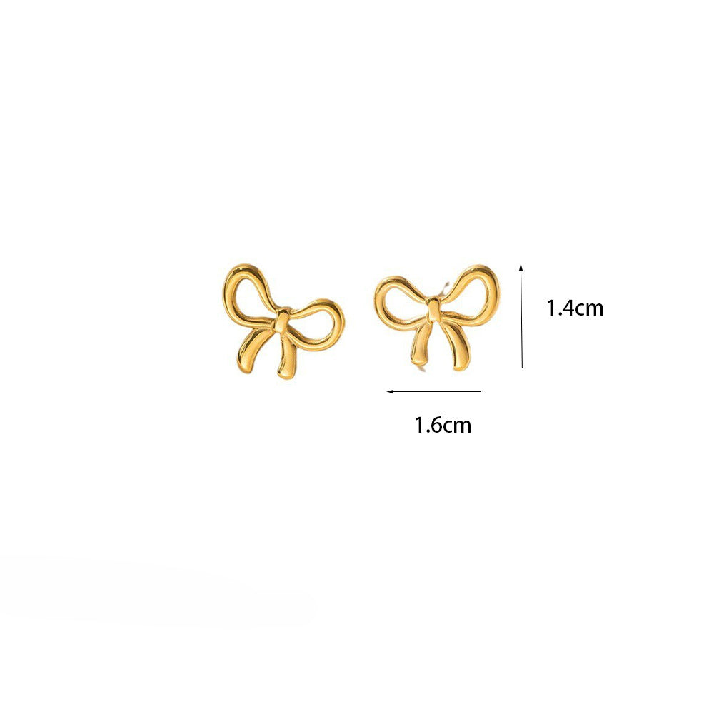 Wholesale Bowknot Titanium Steel Necklaces Earrings Bracelet Anklets ACC-NE-GuDi011