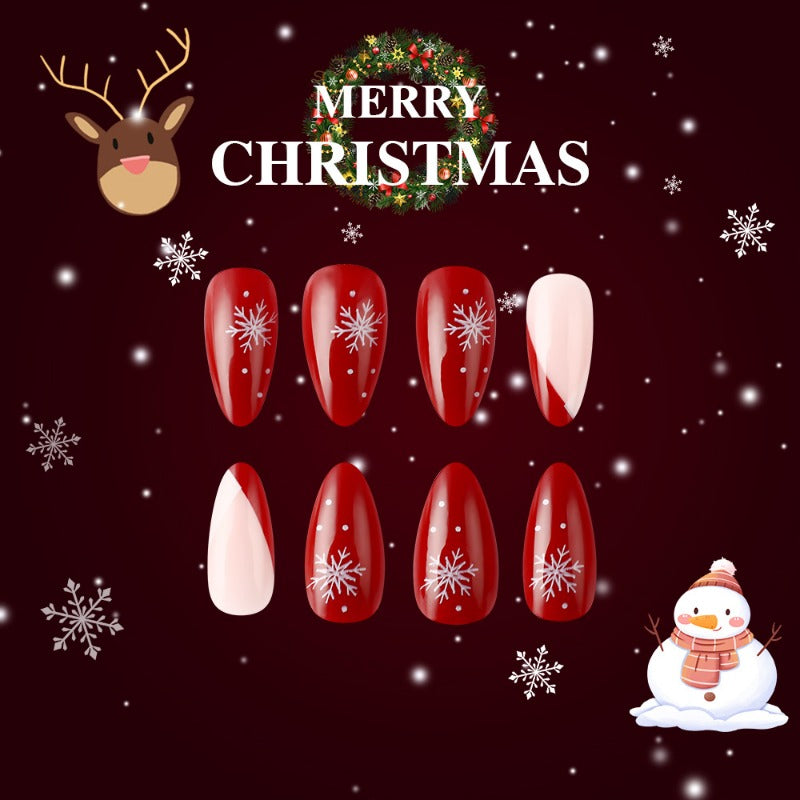 Wholesale 24 Pieces/box Christmas Cute Snowflake Nails Kits Nail Stickers ACC-NS-MiKe014