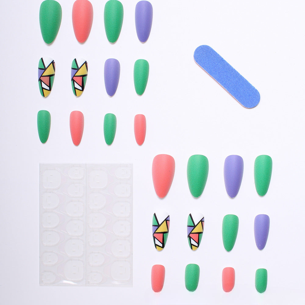Wholesale 24 Pieces/box Press-on Nails Kits Nail Stickers ACC-NS-XingNai011