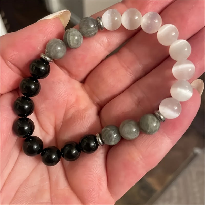 Wholesale White Aventurine Obsidian Cat's Eye Stone Bracelet ACC-BT-XiaoDu012