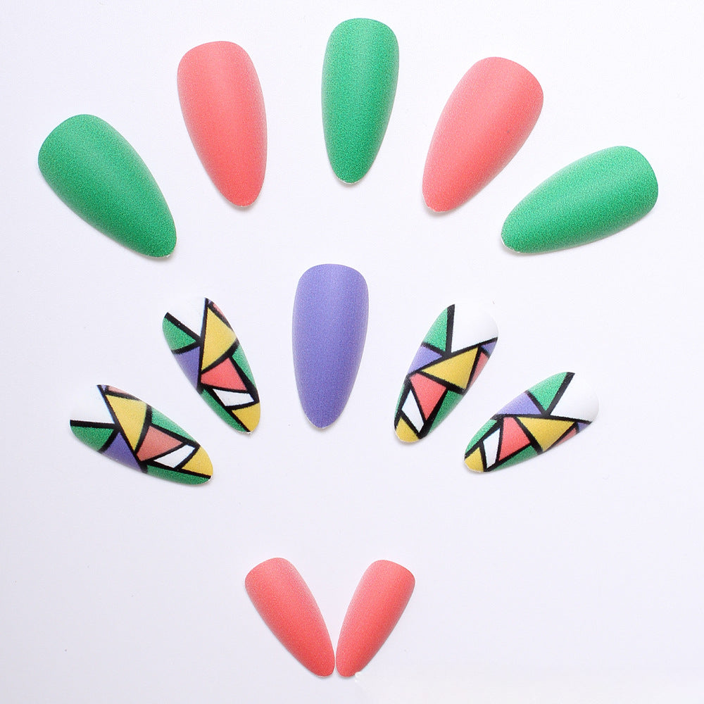 Wholesale 24 Pieces/box Press-on Nails Kits Nail Stickers ACC-NS-XingNai011