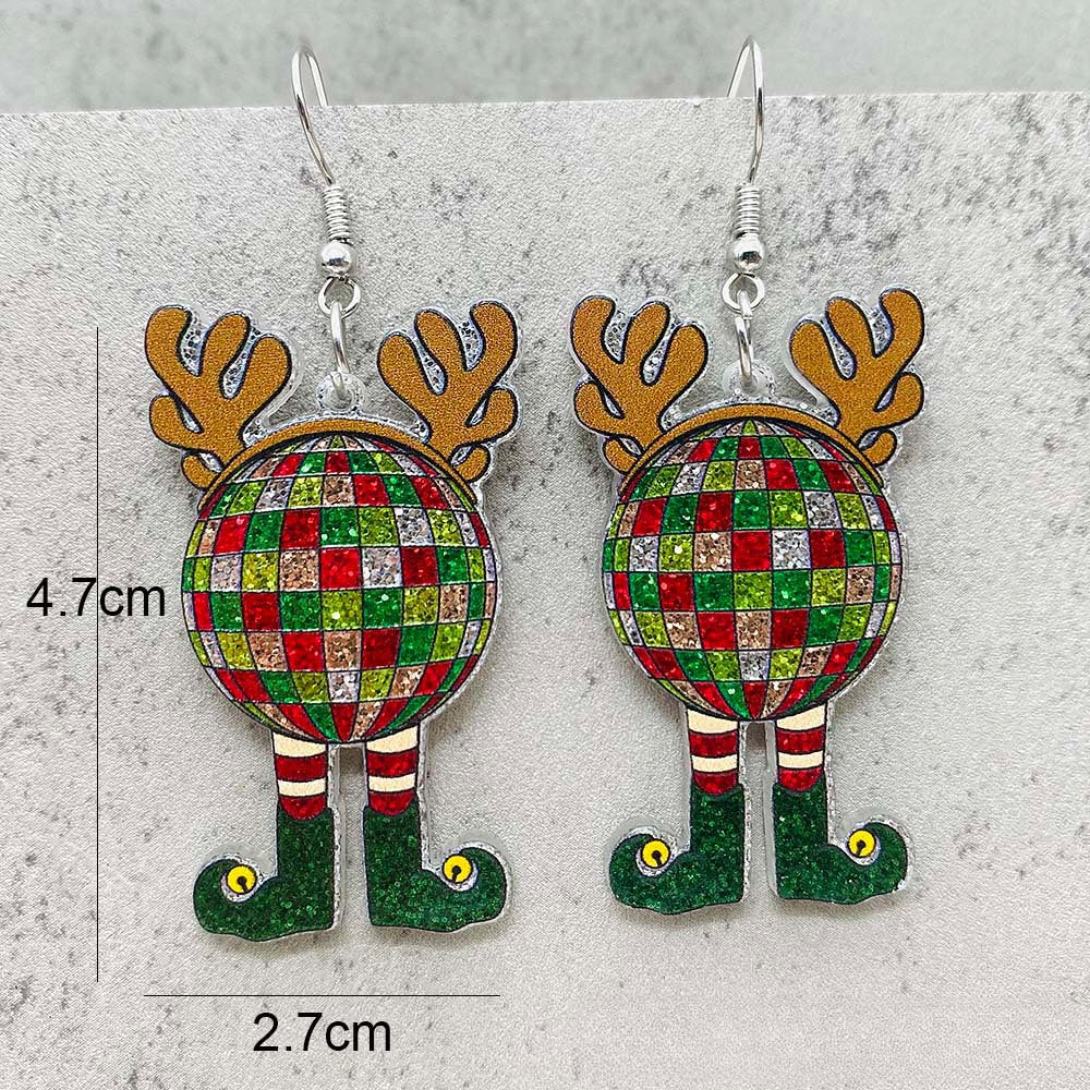 Wholesale Christmas Creative Puppy Elk Acrylic Earrings ACC-ES-ChenY084