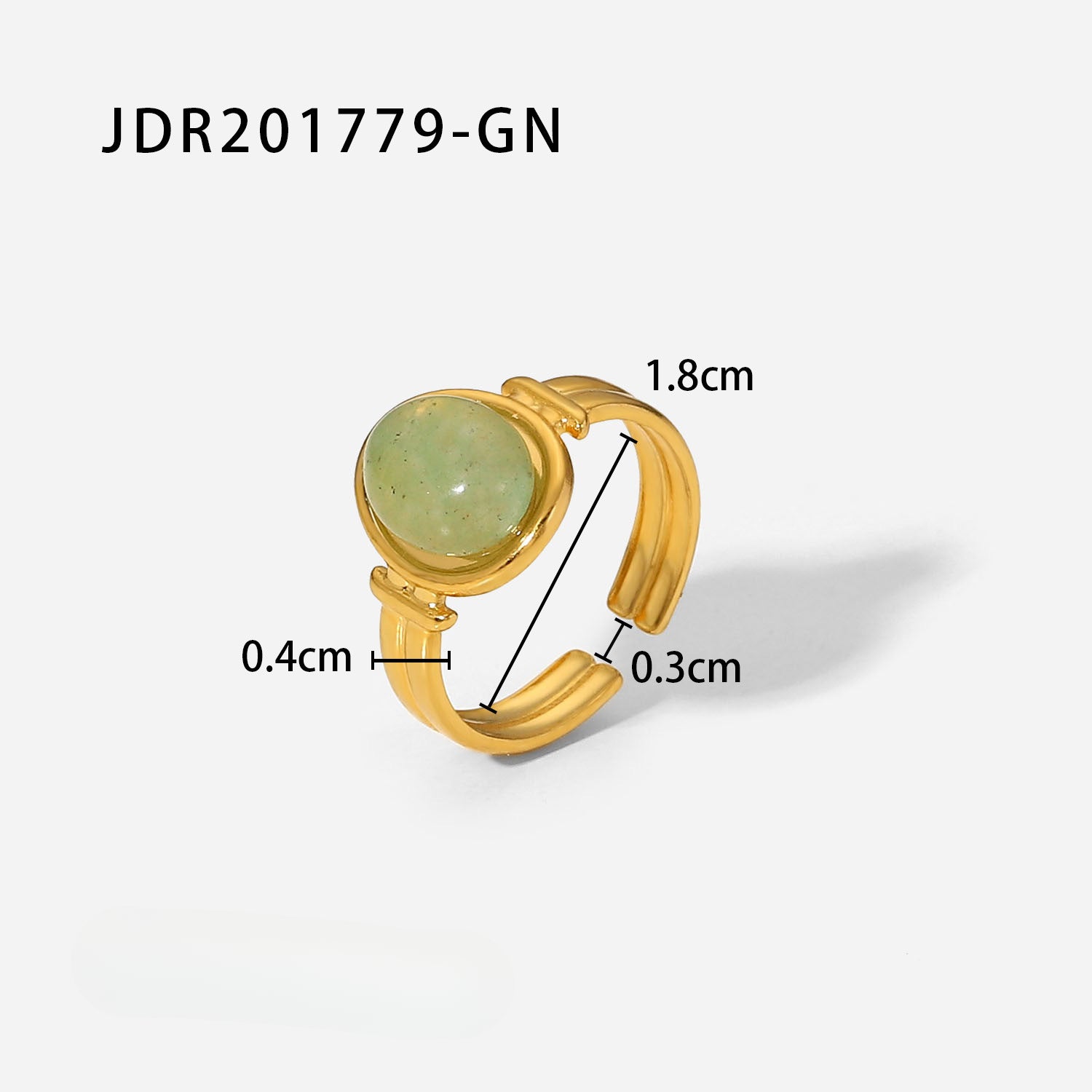 Wholesale Vintage Oil Drop 18k Stainless Steel Open Rings ACC-RS-WanX005