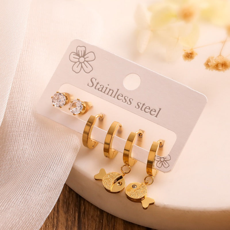 Wholesale Titanium Steel Combination Earrings ACC-ES-AG008