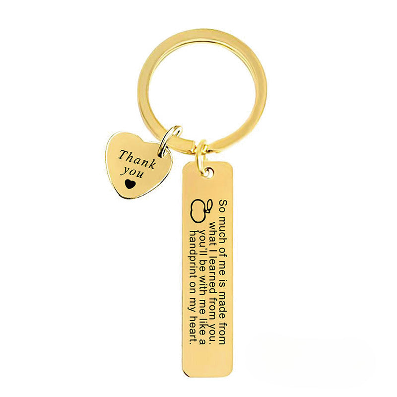 Wholesale Teacher's Day Gift Stainless Steel Engraved Keychain ACC-KC-Ganggu003