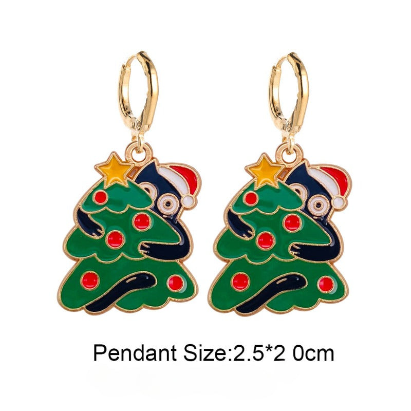 Wholesale Christmas Cute Colored Lights Cat Alloy Earrings ACC-ES-ChenY099