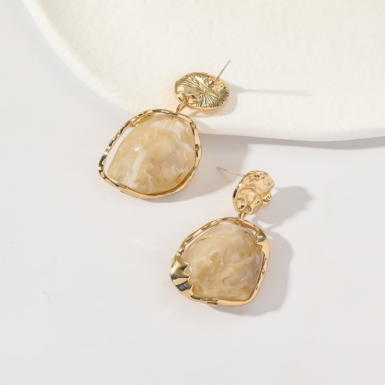 Wholesale Gemstone Earrings Acrylic Vintage Exaggerated Earrings ACC-ES-ManYi008