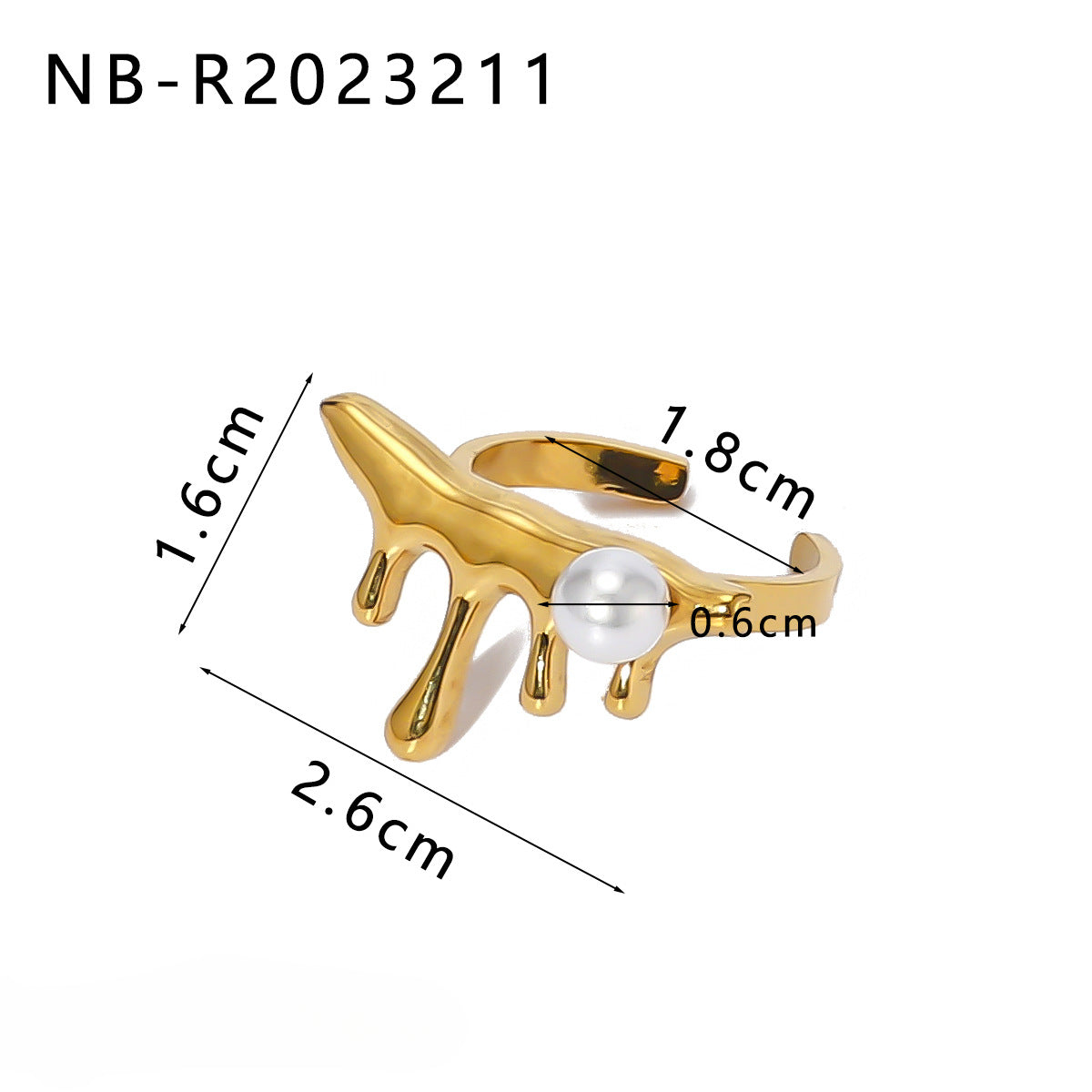 Wholesale 18K Gold Stainless Steel Irregular Round Rings ACC-RS-XinY015
