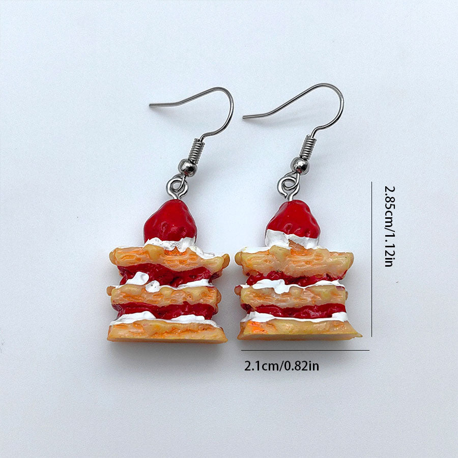Wholesale Cartoon Strawberry Cake Resin Earrings ACC-ES-Xizhao005