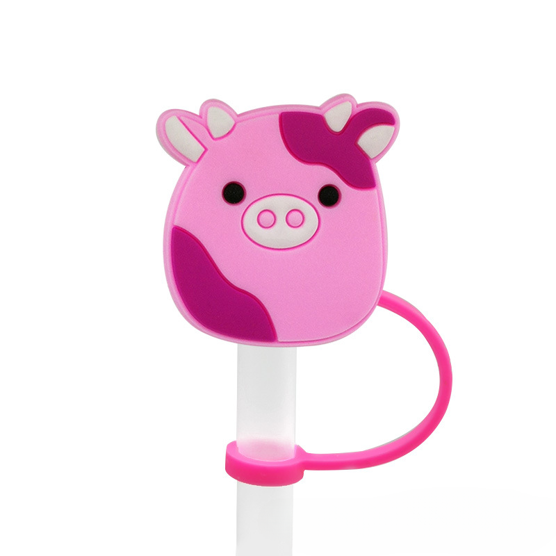 Wholesale 20PCS 7-8mm PVC Cute Doll Straw Tube Cap