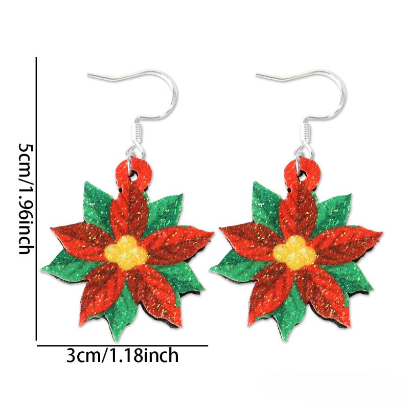 Wholesale Christmas Earrings Cartoon Christmas Tree Old Man Elk Earrings ACC-ES-ZhouHao002