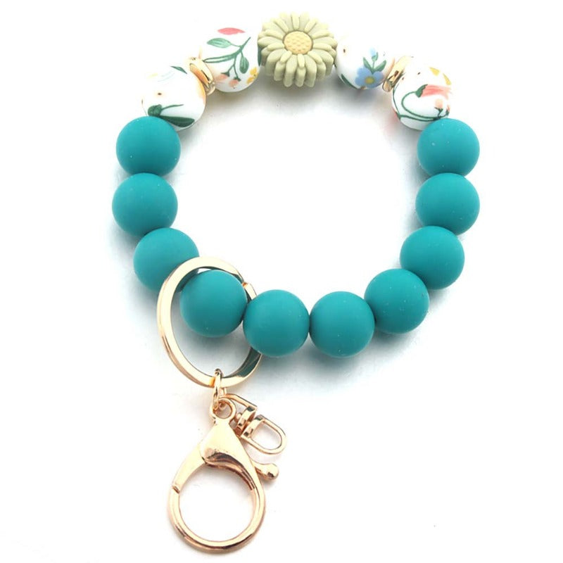 Wholesale Sunflower Silicone Bracelet Keychain ACC-KC-JinAn021