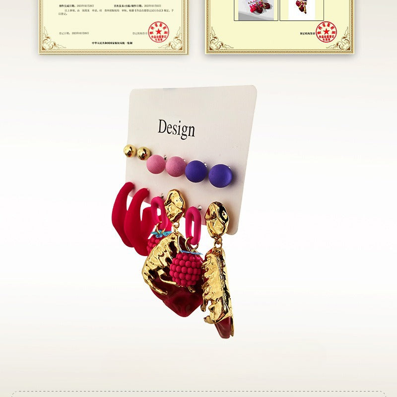 Wholesale Acrylic Solid Color Flower Earrings Set ACC-ES-GuTe002