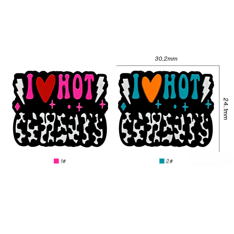 Wholesale 10pcs Cow Pattern Letters Focal Beads DIY Bead Pen Accessories ACC-BDS-WDX199