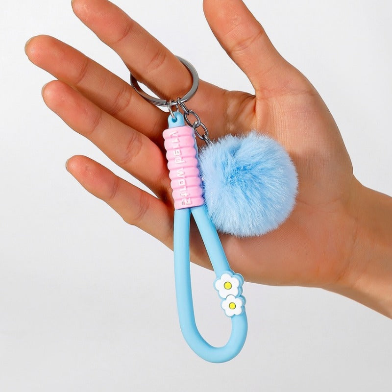 Wholesale Cute Soft Plastic Flower Keychain ACC-KC-RongRui019