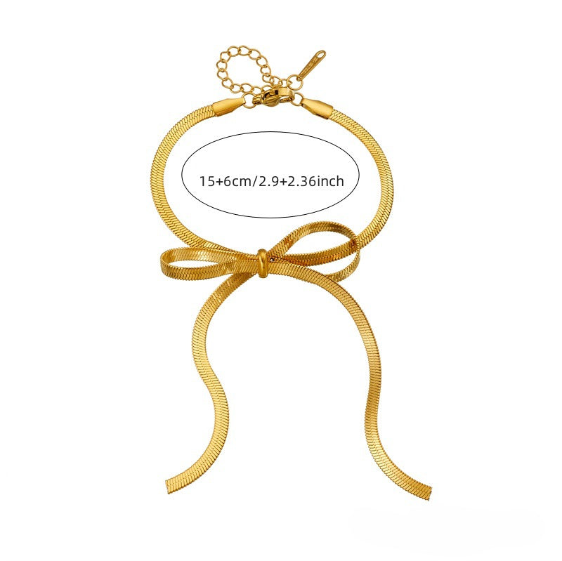 Wholesale Gold Plated Stainless Steel Bow Bracelets ACC-BT-QianYue003