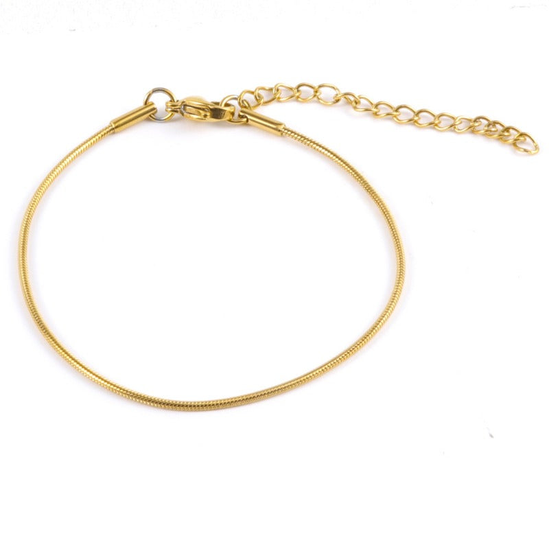 Wholesale Gold Titanium Steel Round Snake Bone Chain Bracelet  ACC-BT-FeiLing001