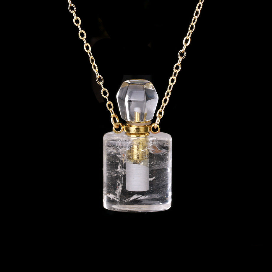 Wholesale Natural Stone Crystal Perfume Bottle Necklace ACC-NE-HuaiShe001