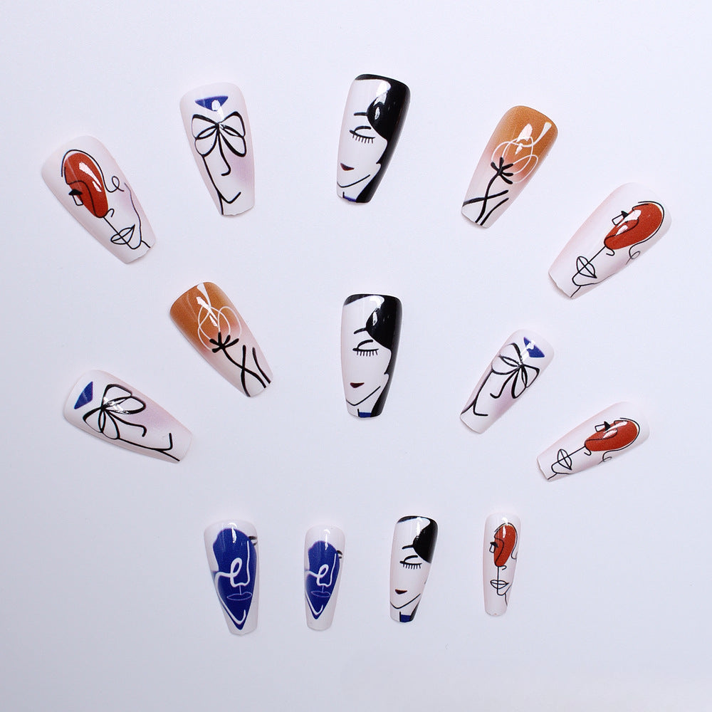 Wholesale 24 Pieces/box Press-on Nails Kits Nail Stickers ACC-NS-XingNai003
