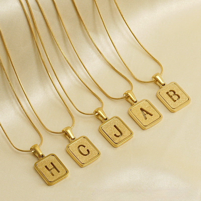 Wholesale Stainless Steel Necklace Snake Bone Chain 18K Letter Necklace ACC-NE-ZhongY011