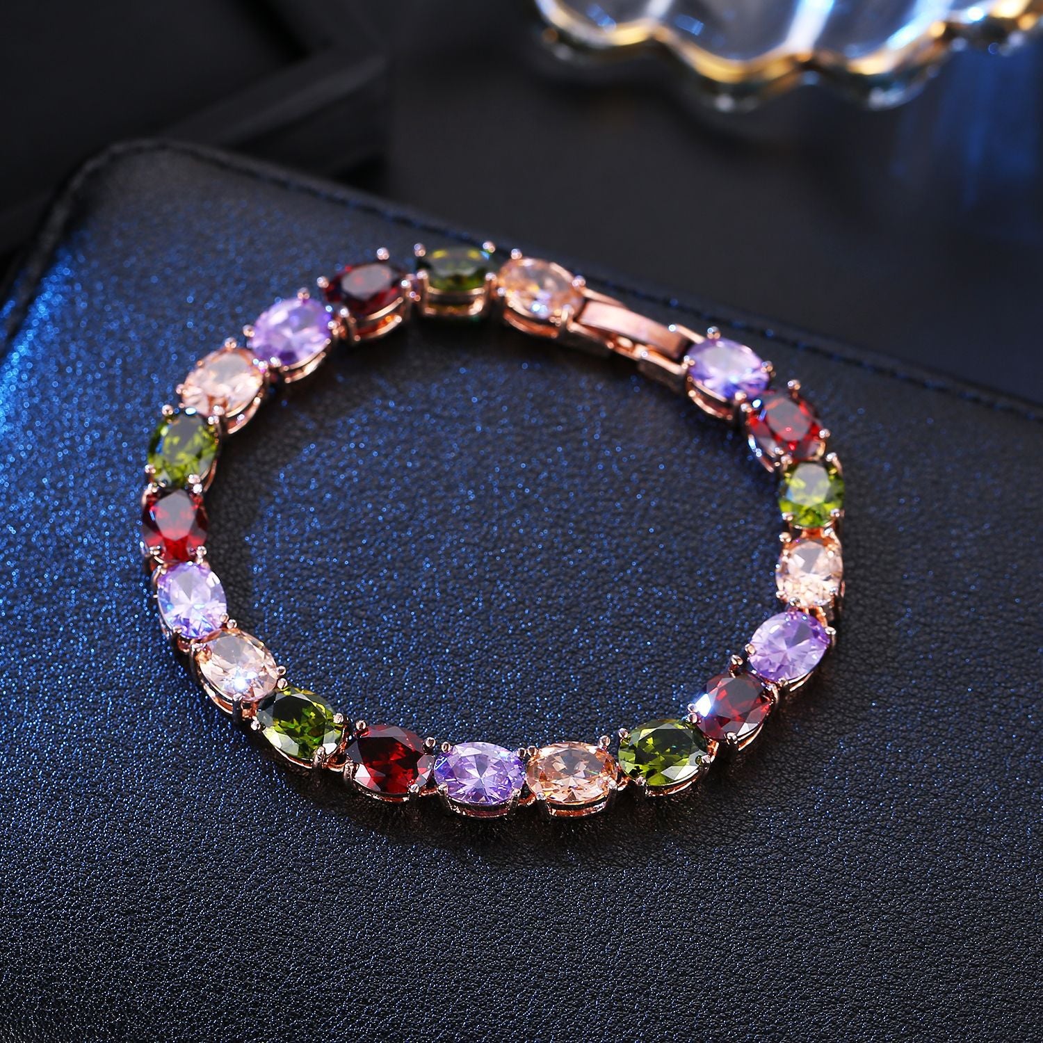 Wholesale Butterfly  Colorful Zircon Bracelet Zircon Flash Color Bracelet