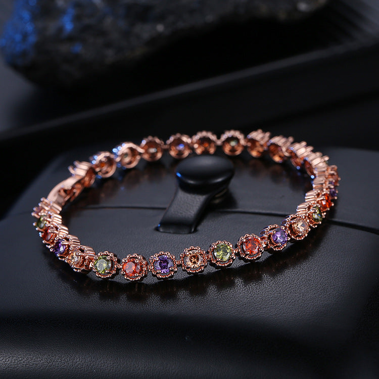 Wholesale  Butterfly Fashion  Flash Diamond Hand Ornaments Colorful Zircon Bracelet