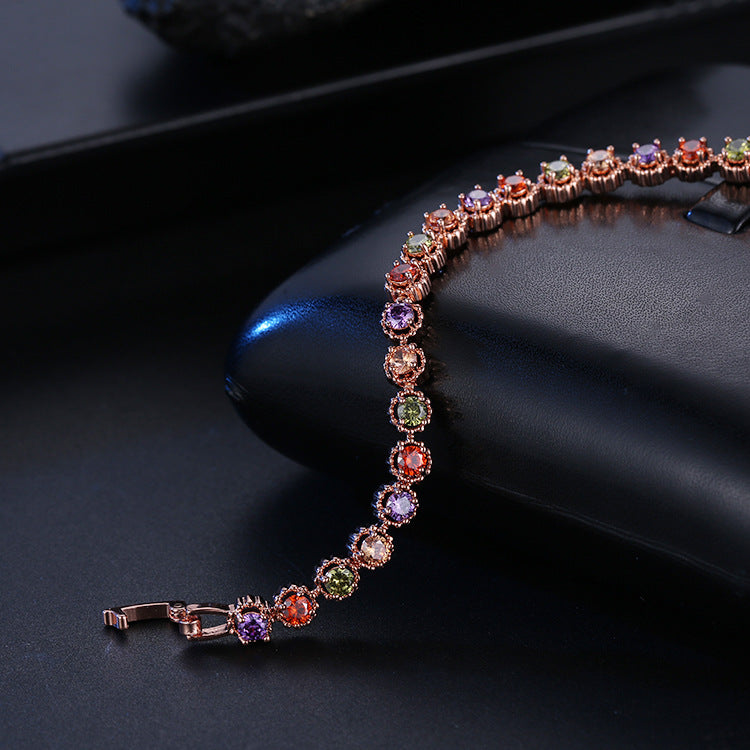 Wholesale  Butterfly Fashion  Flash Diamond Hand Ornaments Colorful Zircon Bracelet