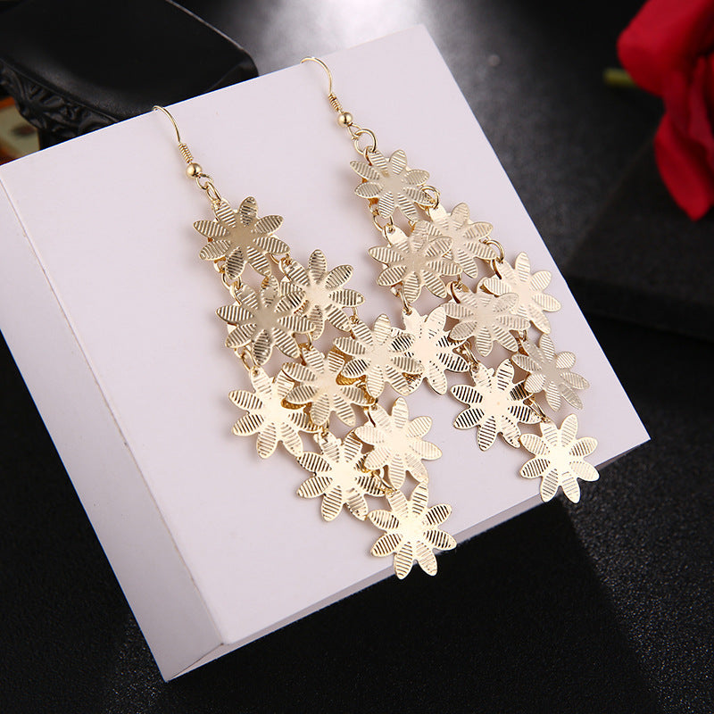 Wholesale Metal Exaggerated Tassel Temperament Long Popular Element Earrings Statemente Earrings ACC-ES-MDD016