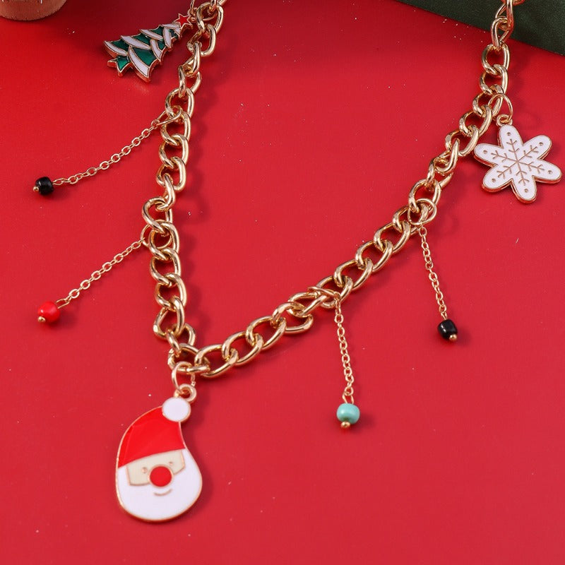 Wholesale Christmas Alloy Oil Drop Necklaces ACC-NE-YueSen009
