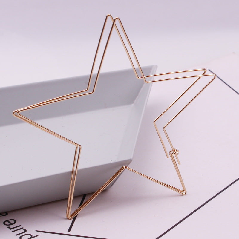 Wholesale Hollow Five-pointed Star Harpoon Earrings