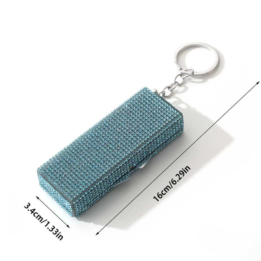 Wholesale Rhinestone Color Aluminum Alloy Pill Box Portable Keychain ACC-KC-ZhiYa028