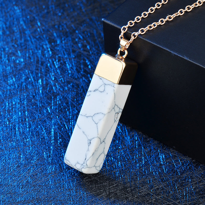 Wholesale Vintage Textured Stone Sweater Chain Necklace ACC-NE-MiYi002