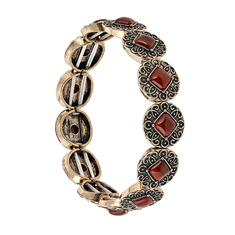 Wholesale Retro Turquoise Bohemian Elastic Bracelet for Everyday Wear Fashion Accessory Gift Boutique Resale