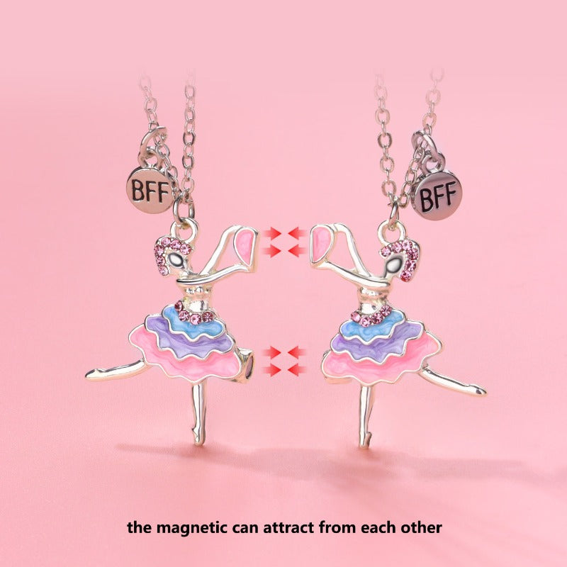 Wholesale Dancer Alloy Oil Drop Heart Splicing Magnetic Necklace ACC-NE-Hanp001