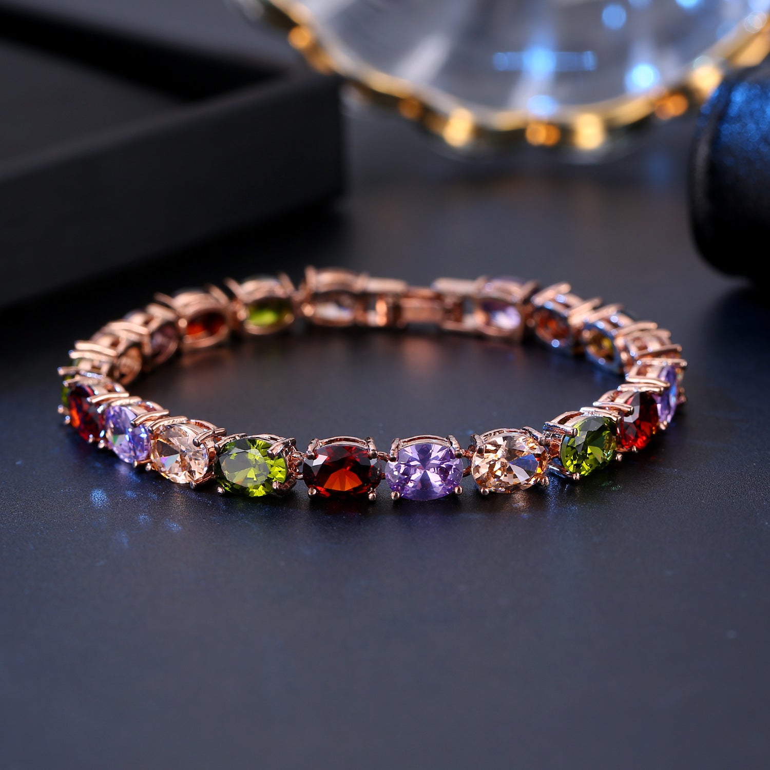 Wholesale Butterfly  Colorful Zircon Bracelet Zircon Flash Color Bracelet