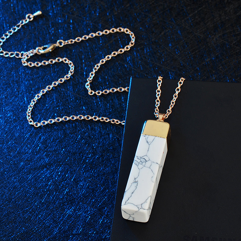 Wholesale Vintage Textured Stone Sweater Chain Necklace ACC-NE-MiYi002