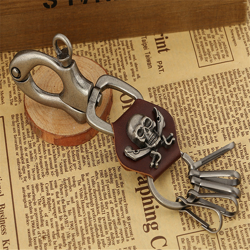 Wholesale retro cowhide keychain leather  keychain