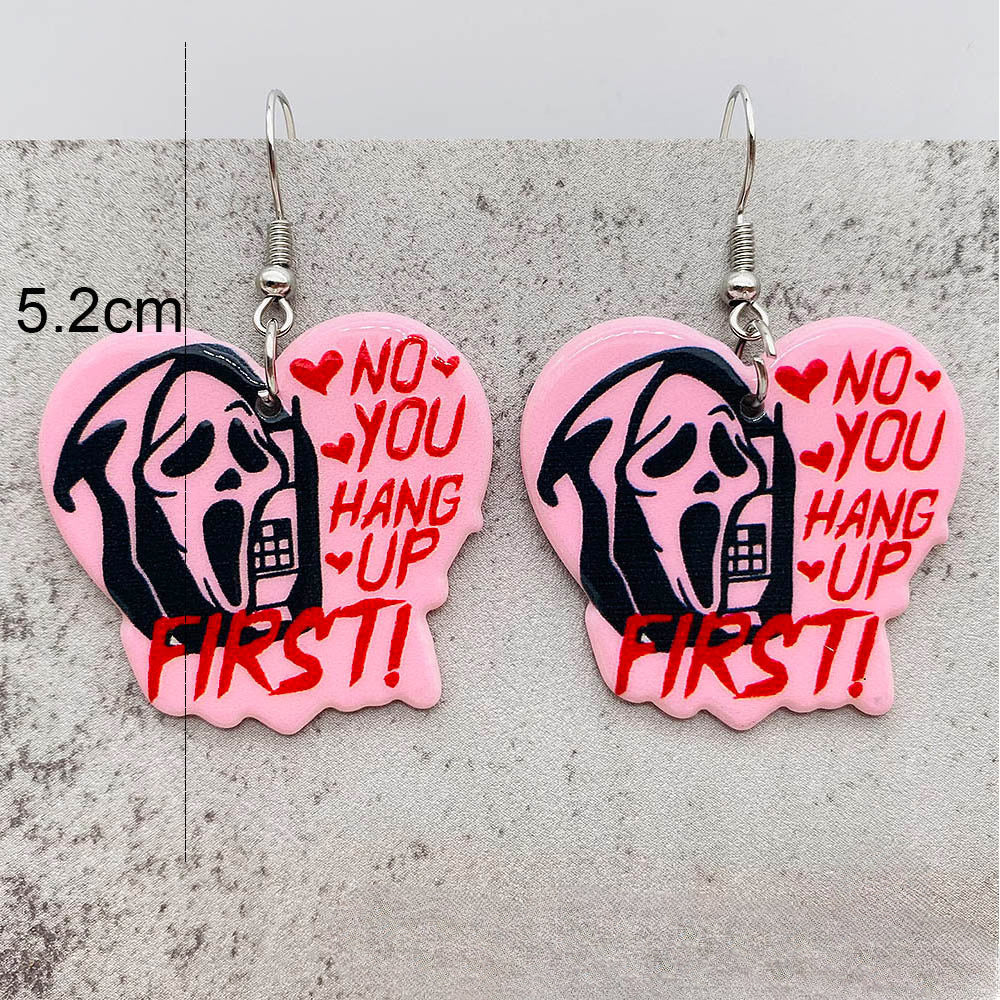 Wholesale Halloween Skull Horror Movie Acrylic Earrings ACC-ES-ChenY035