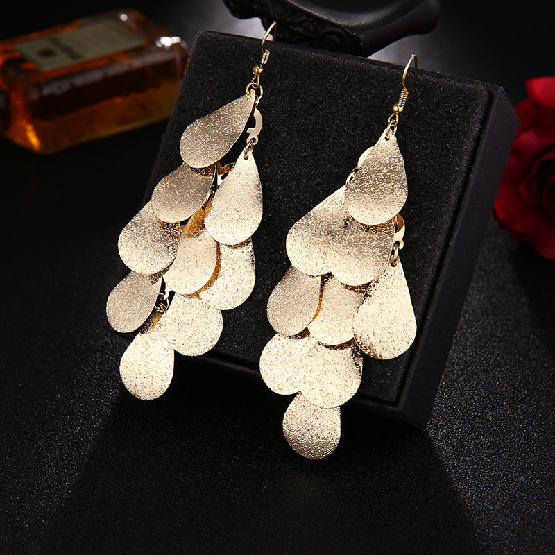 Wholesale Metal Exaggerated Tassel Temperament Long Popular Element Earrings Statemente Earrings ACC-ES-MDD016