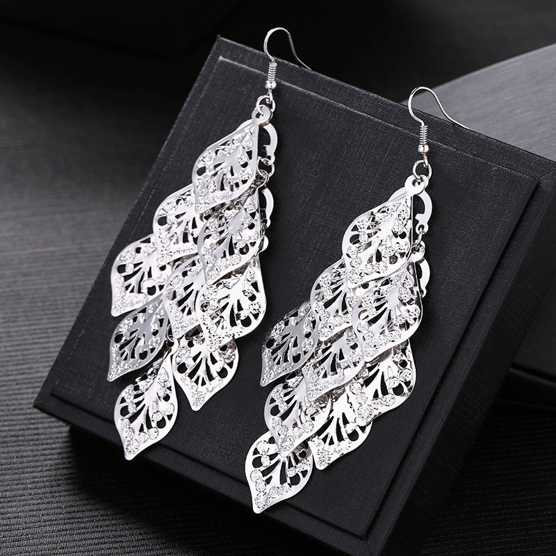 Wholesale Metal Exaggerated Tassel Temperament Long Popular Element Earrings Statemente Earrings ACC-ES-MDD016