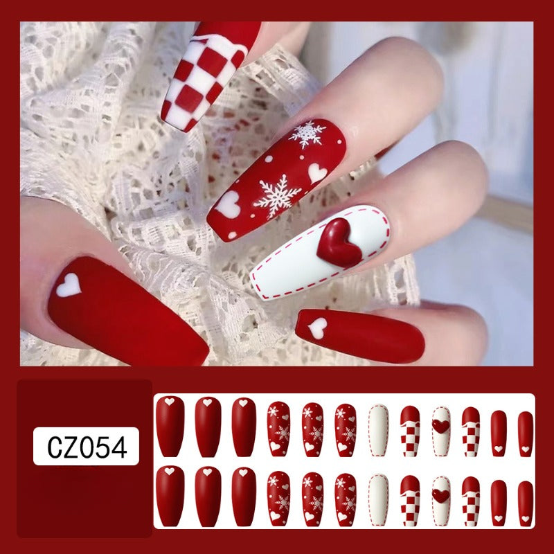 Wholesale 24 Pieces/box Snowflake Love Christmas Nails Kits Nail Stickers ACC-NS-QXJ031