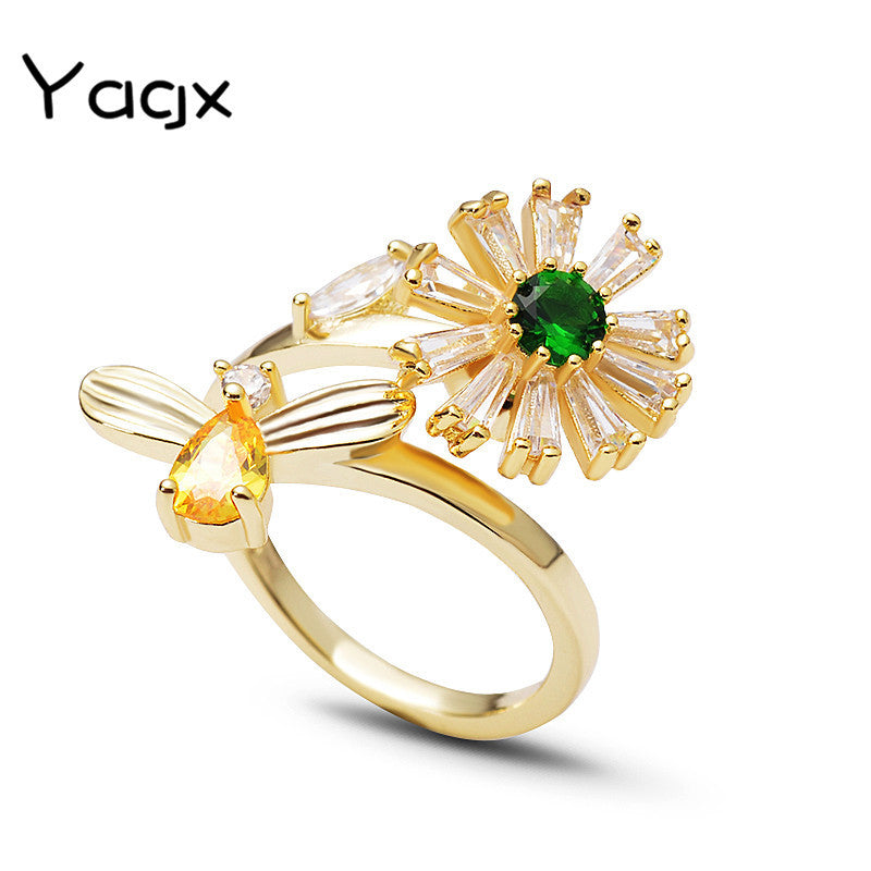 Wholesale Snowflake Zircon Open Ring ACC-RS-MiYi011