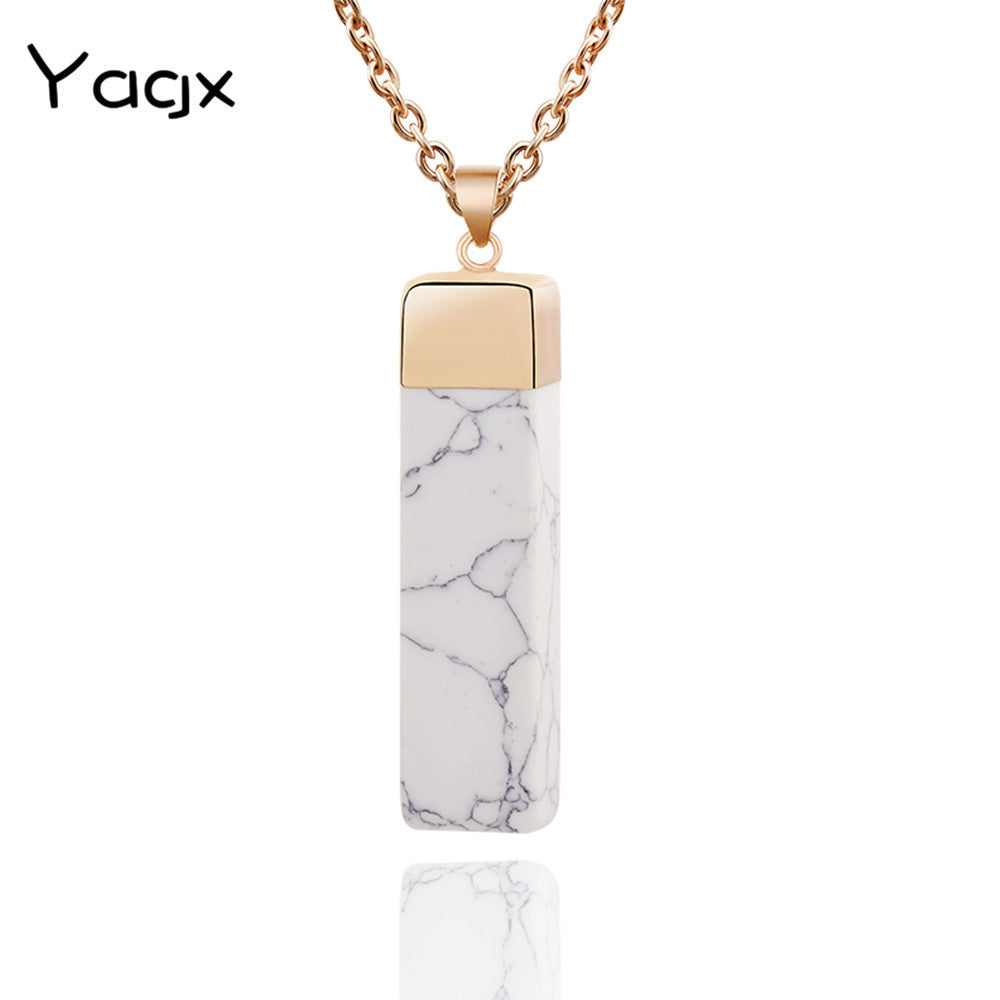 Wholesale Vintage Textured Stone Sweater Chain Necklace ACC-NE-MiYi002
