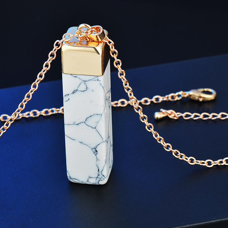 Wholesale Vintage Textured Stone Sweater Chain Necklace ACC-NE-MiYi002